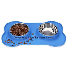 Load image into Gallery viewer, Hubulk 2 Stainless Steel Dog Bowl with No Spill Non-Skid Silicone Mat
