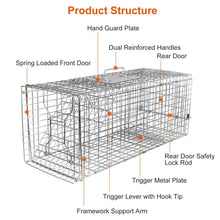 将图片加载到图库查看器，Humane Catch Release Live Animal Collapsible Galvanized Wire Trap Cage
