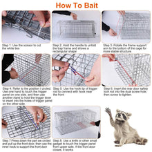 将图片加载到图库查看器，Humane Catch Release Live Animal Collapsible Galvanized Wire Trap Cage
