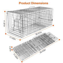 将图片加载到图库查看器，Humane Catch Release Live Animal Collapsible Galvanized Wire Trap Cage
