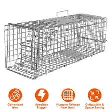 将图片加载到图库查看器，Humane Live Animal Rodent Cage Collapsible Galvanized Wire
