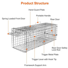 将图片加载到图库查看器，Humane Live Animal Rodent Cage Collapsible Galvanized Wire
