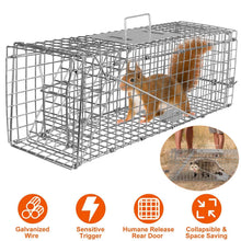 将图片加载到图库查看器，Humane Live Animal Rodent Cage Collapsible Galvanized Wire
