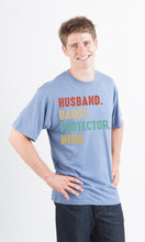 Load image into Gallery viewer, Husband, Daddy, Protector, Hero Men's Bamboo Viscose/Organic Cotton Short Sleeve Graphic T-Shirt
