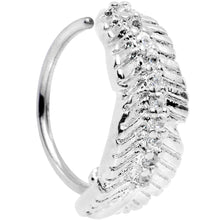 Load image into Gallery viewer, 20G Clear CZ Gem Feather Seamless Circular Ring
