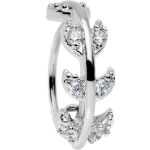将图片加载到图库查看器，20G Clear CZ Gem Leafy Seamless Circular Ring
