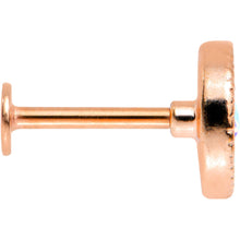 将图片加载到图库查看器，Auora Gem Rose Gold Tone Crescent Moon Cartilage Tragus Earring
