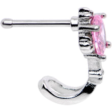 Load image into Gallery viewer, Pink Gem Fashion Flower Twist Faux Hoop Nose Bone
