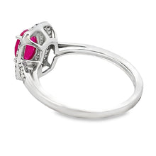 将图片加载到图库查看器，1.29ct Ruby Diamond Ring 10KT White Gold
