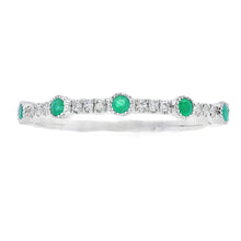 将图片加载到图库查看器，Emerald Diamond stackable band set 14KT White Gold
