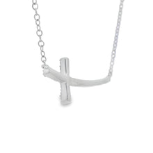 Load image into Gallery viewer, .26ct Diamond Cross Religious Pendant Sterling Silver
