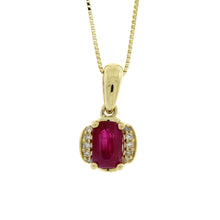 将图片加载到图库查看器，.63ct Ruby Diamond Fashion Pendants 14KT Yellow Gold

