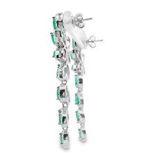 将图片加载到图库查看器，2.02ct Emerald Zircon Dangle Earrings Sterling Silver
