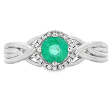 将图片加载到图库查看器，.58ct Emerald Zircon Ring Sterling Silver
