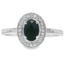 将图片加载到图库查看器，Genuine .55ct Onyx Diamond Ring 10KT White Gold
