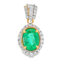 Load image into Gallery viewer, Emerald Diamond Fashion Pendants 14KT Yellow Gold
