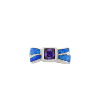 Load image into Gallery viewer, Created Opal Ring Sterling Silver
