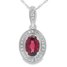Load image into Gallery viewer, .58ct Garnet Diamond Fashion Pendants 10KT White Gold
