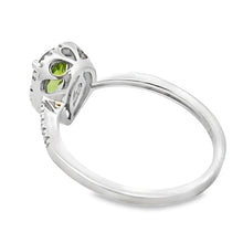 将图片加载到图库查看器，1.10ct Peridot Diamond Ring 14KT White Gold
