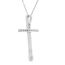 Load image into Gallery viewer, .38ct Diamond Cross Religious Pendant 14KT White Gold
