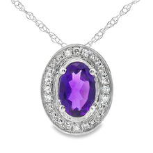 Load image into Gallery viewer, .49ct Amethyst Diamond Fashion Pendants 10KT White Gold
