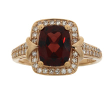 将图片加载到图库查看器，3.13ct Garnet Diamond Ring 10KT Rose Gold
