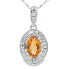 Load image into Gallery viewer, .48ct Citrine Diamond Fashion Pendants 10KT White Gold
