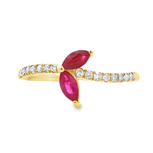Load image into Gallery viewer, .35ct Ruby Diamond Ring 14KT Yellow Gold
