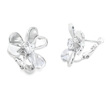 Load image into Gallery viewer, Cubic Zirconia Flower Earrings Sterling Silver
