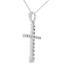 Load image into Gallery viewer, .30ct Diamond Cross Religious Pendant 14KT White Gold
