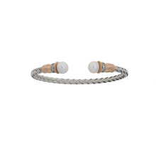 Load image into Gallery viewer, FW Pearl Bangle Bracelet Sterling Silver
