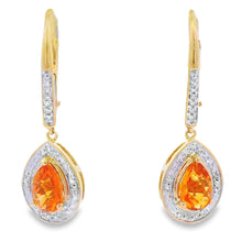 Load image into Gallery viewer, .88ct Amethyst Diamond Dangle Earrings 10KT Yellow Gold
