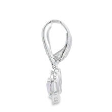 Load image into Gallery viewer, Rose Quartz Diamond Dangle Earrings 10KT White Gold
