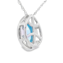 Load image into Gallery viewer, Blue Topaz Diamond Fashion Pendants 10KT White Gold
