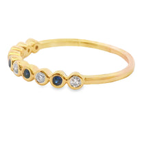 将图片加载到图库查看器，Sapphire Diamond stackable band set 14KT Yellow Gold

