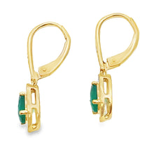 将图片加载到图库查看器，Chalcedony Diamond Dangle Earrings 10KT Yellow Gold
