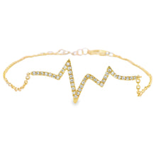将图片加载到图库查看器，.10ct Diamond Bracelet 14KT Yellow Gold
