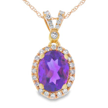 Load image into Gallery viewer, Amethyst Diamond Fashion Pendants 14KT Yellow Gold
