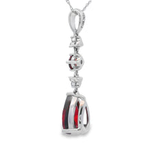 Load image into Gallery viewer, 2.25ct Garnet Diamond Fashion Pendants 14KT White Gold
