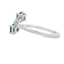 Load image into Gallery viewer, .61ct Sapphire Diamond Ring 14KT White Gold
