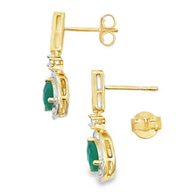 Load image into Gallery viewer, Chalcedony Diamond Dangle Earrings 10KT Yellow Gold
