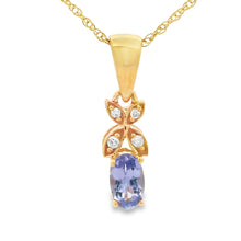 Load image into Gallery viewer, Tanzanite Diamond Fashion Pendants 10KT Yellow Gold
