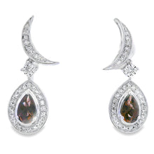 将图片加载到图库查看器，.47ct Quartz Diamond Dangle Earrings 10KT White Gold
