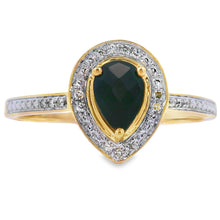 Load image into Gallery viewer, Genuine .52ct Onyx Diamond Ring 10KT Yellow Gold
