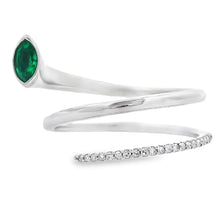 Load image into Gallery viewer, .75ct Emerald Diamond Ring 14KT White Gold
