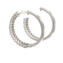 Load image into Gallery viewer, 1.02ct Diamond Hoop Earrings 10KT White Gold
