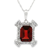 将图片加载到图库查看器，1.87ct Garnet Diamond Fashion Pendants 10KT White Gold
