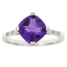 Load image into Gallery viewer, 1.25ct Amethyst Diamond Ring 10KT White Gold
