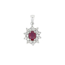 将图片加载到图库查看器，1.65ct Ruby Diamond Fashion Pendants 14KT White Gold

