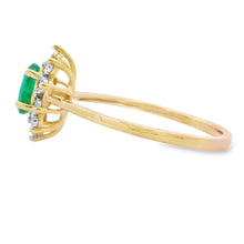 将图片加载到图库查看器，.43ct Emerald Diamond Ring 10KT Yellow Gold

